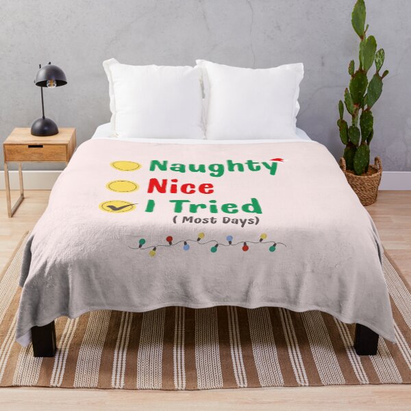 Item preview, Naughty Nice I Tried Christmas Checklist Design designed and sold by Inkworksbyshery.