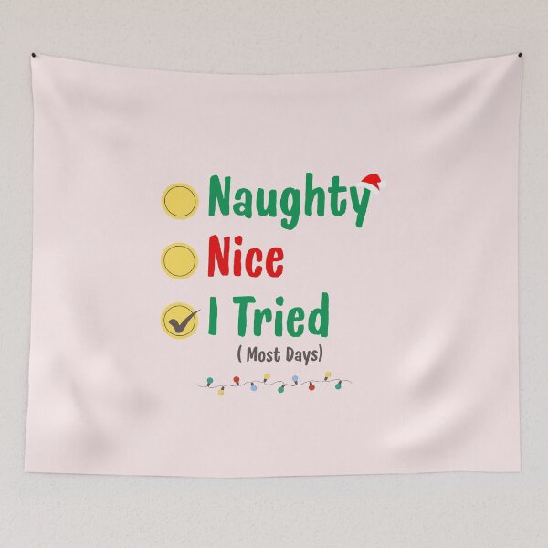 Item preview, Naughty Nice I Tried Christmas Checklist Design designed and sold by Inkworksbyshery.