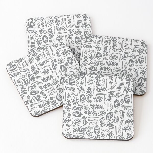 Item preview, black and white doodles scribbles pattern designed and sold by winterpumpkin.