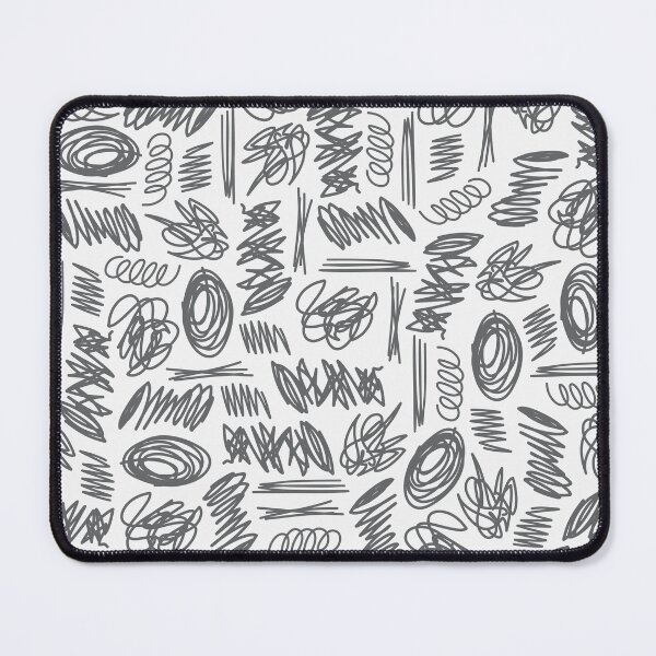 Item preview, black and white doodles scribbles pattern designed and sold by winterpumpkin.