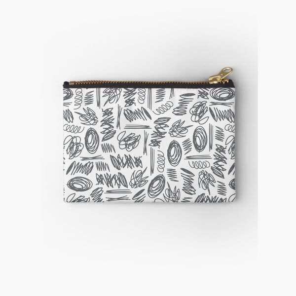 Item preview, black and white doodles scribbles pattern designed and sold by winterpumpkin.