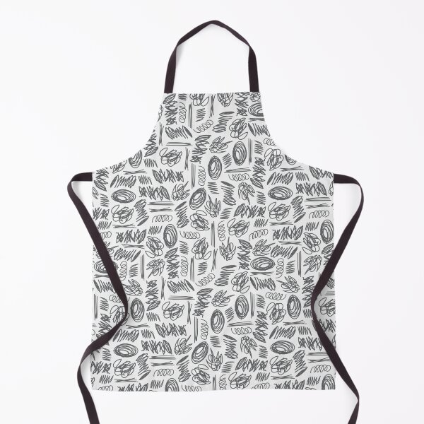 Item preview, black and white doodles scribbles pattern designed and sold by winterpumpkin.