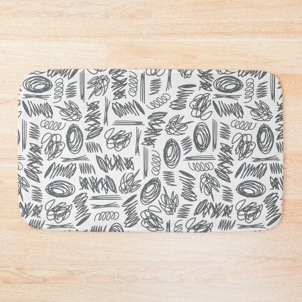 Item preview, black and white doodles scribbles pattern designed and sold by winterpumpkin.