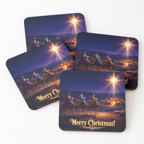 Item preview, Three Wise Men (Magi) traveling from the East, following a bright star to find the newborn Jesus, King of the Jews, in Bethlehem, bringing gifts of gold, frankincense, and myrrh as an act of worship designed and sold by 4Seasons.