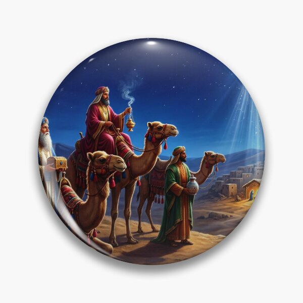 Item preview, Three Wise Men (Magi) traveling from the East, following a bright star to find the newborn Jesus, King of the Jews, in Bethlehem, bringing gifts of gold, frankincense, and myrrh as an act of worship designed and sold by 4Seasons.