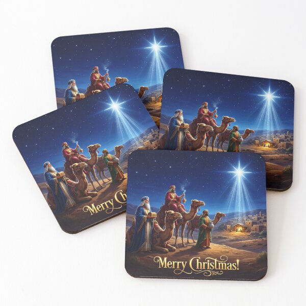 Item preview, Three Wise Men (Magi) traveling from the East, following a bright star to find the newborn Jesus, King of the Jews, in Bethlehem, bringing gifts of gold, frankincense, and myrrh as an act of worship designed and sold by 4Seasons.