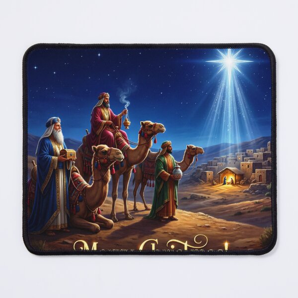 Item preview, Three Wise Men (Magi) traveling from the East, following a bright star to find the newborn Jesus, King of the Jews, in Bethlehem, bringing gifts of gold, frankincense, and myrrh as an act of worship designed and sold by 4Seasons.