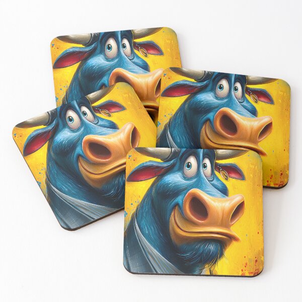 Item preview, Blue Cartoon Bull in a Business Suit with Tie designed and sold by Artessie.