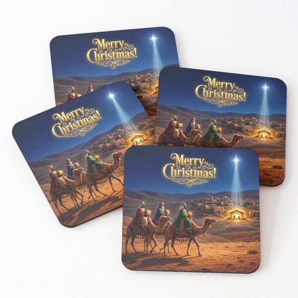 Item preview, Three Wise Men (Magi) traveling from the East, following a bright star to find the newborn Jesus, King of the Jews, in Bethlehem, bringing gifts of gold, frankincense, and myrrh as an act of worship designed and sold by 4Seasons.