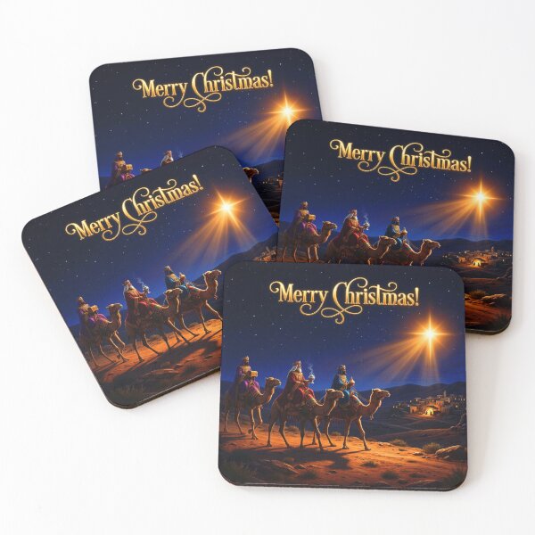 Item preview, Three Wise Men (Magi) traveling from the East, following a bright star to find the newborn Jesus, King of the Jews, in Bethlehem, bringing gifts of gold, frankincense, and myrrh as an act of worship designed and sold by 4Seasons.