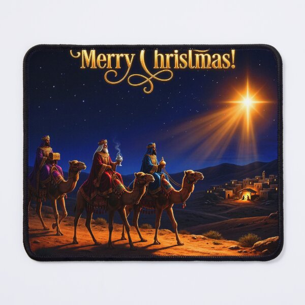 Item preview, Three Wise Men (Magi) traveling from the East, following a bright star to find the newborn Jesus, King of the Jews, in Bethlehem, bringing gifts of gold, frankincense, and myrrh as an act of worship designed and sold by 4Seasons.