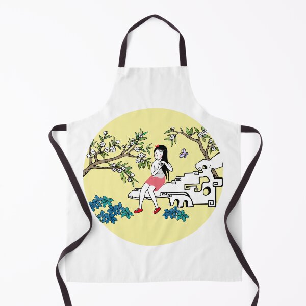 Item preview, A young girl is grooming herself among the flowers. designed and sold by EmilyDouArt.