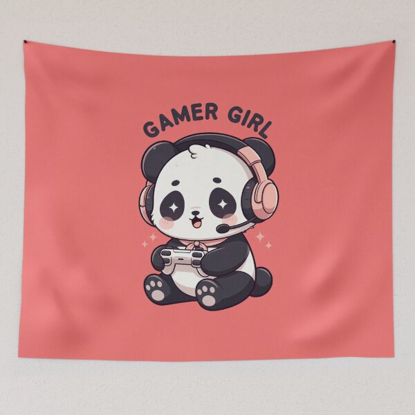 Aperçu de l'œuvre Adorable Panda Gamer Girl Bubble Tea Gaming créée et vendue par GrumpySableye.