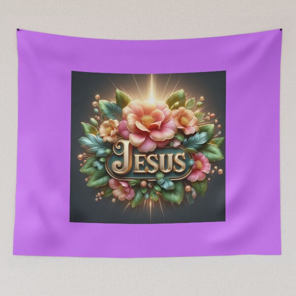 Item preview, Jesus, Rose of Sharon – Glorious 3D Christian Floral Label Design, designed and sold by PaintMeWorld.