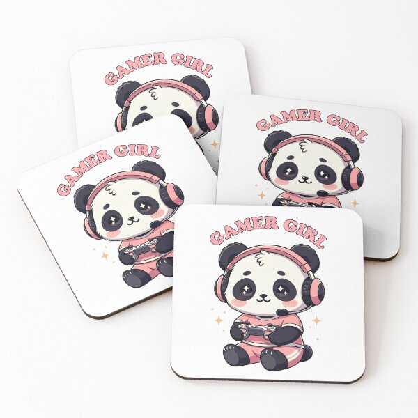 Item preview, Panda Gamer Girl Sticker  Cute Gaming Panda designed and sold by GrumpySableye.