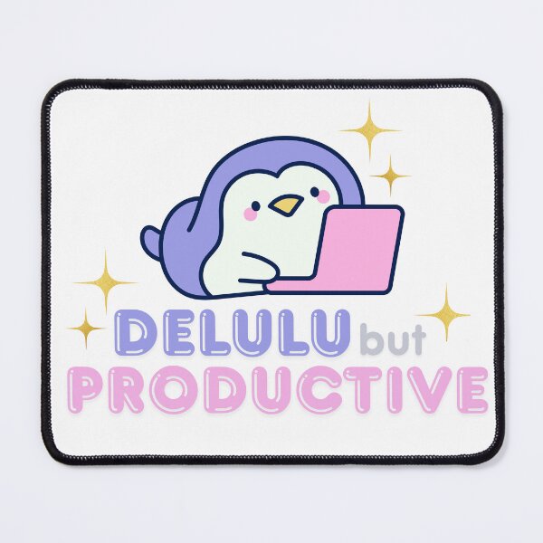 Item preview, Delulu But Productive • Kawaii Work Mode Penguin designed and sold by MB Stickers & Co..