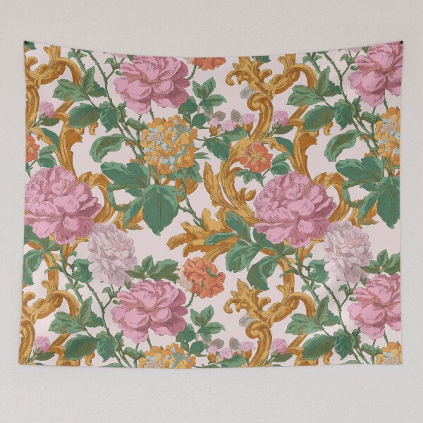 Item preview, Romantic Pink and Gold Floral Art designed and sold by Atlas Kai.