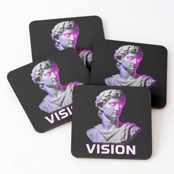 Item preview, Vision Vaporwave Statue Laser Eyes Stoic Motivation Entrepreneur designed and sold by HustleHardCo.