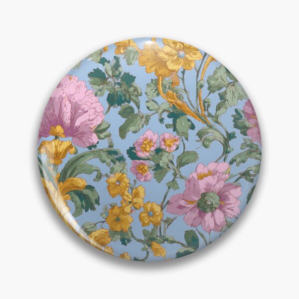 Item preview, Pastel Rococo Flowers and Gold Scrolls designed and sold by Atlas Kai.