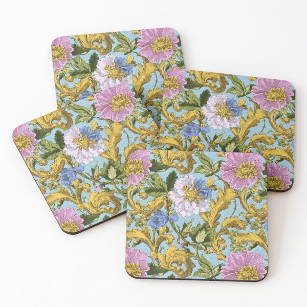 Item preview, Blue and Gold Antique Floral Pattern designed and sold by Atlas Kai.