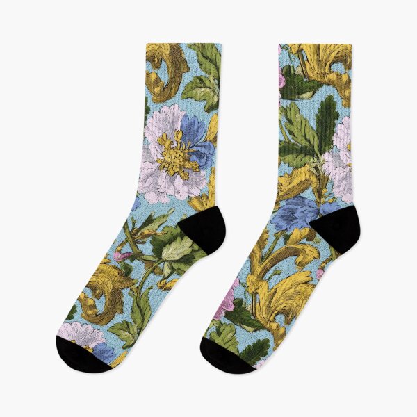 Item preview, Blue and Gold Antique Floral Pattern designed and sold by Atlas Kai.