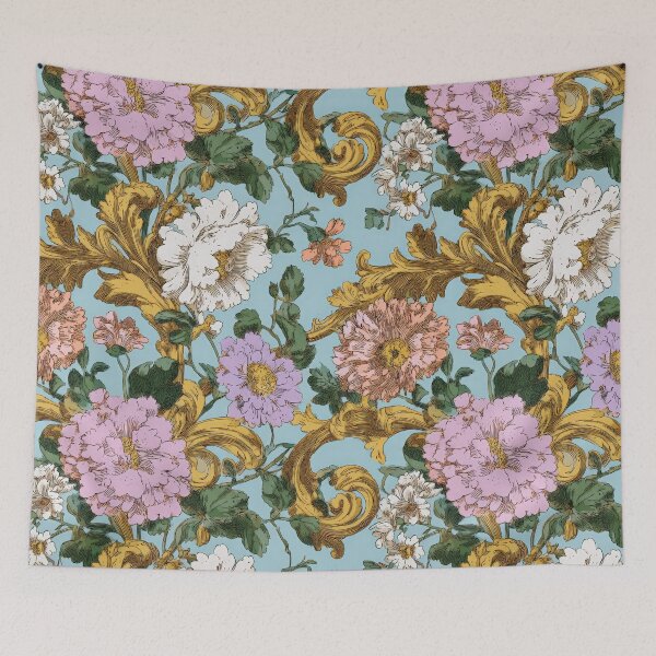 Item preview, Pink and Gold Floral Rococo Pattern designed and sold by Atlas Kai.