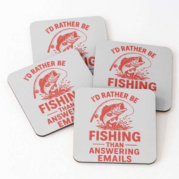 Item preview, Fishing Instead of Emails Red Sticker designed and sold by H2Texts.