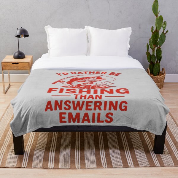 Item preview, Fishing Instead of Emails Red Sticker designed and sold by H2Texts.