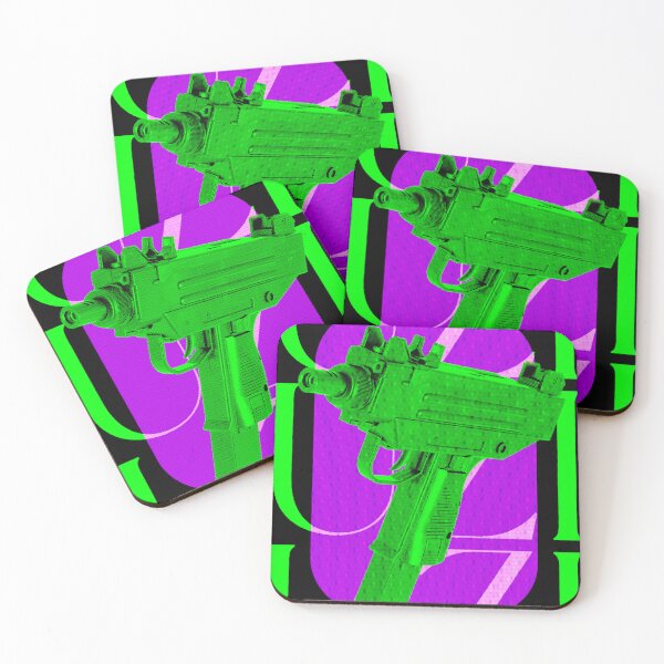 Item preview, Toxic Green UZI Submachine Gun - Neon Streetwear Aesthetic designed and sold by Geniuzjam.