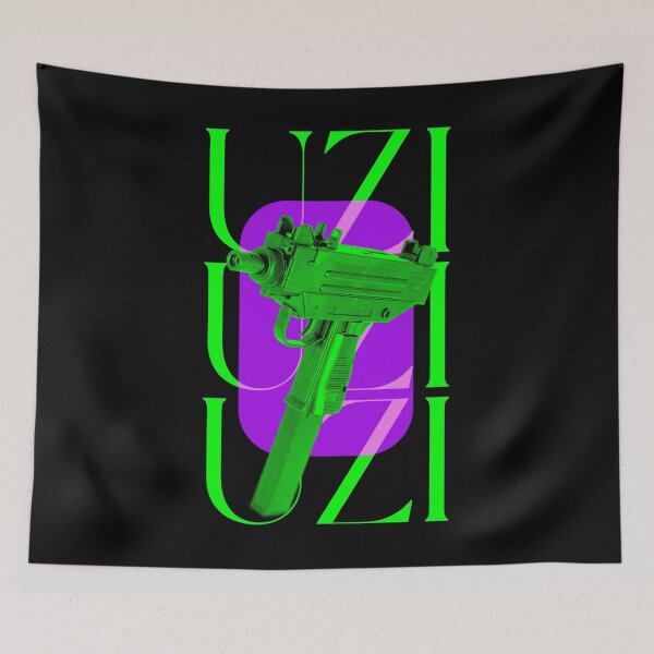 Item preview, Toxic Green UZI Submachine Gun - Neon Streetwear Aesthetic designed and sold by Geniuzjam.