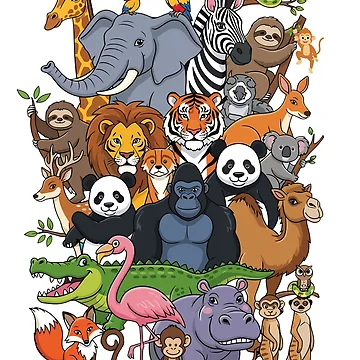 Artwork thumbnail,  Wild Animals Collection – Cartoon Style by RanoStore