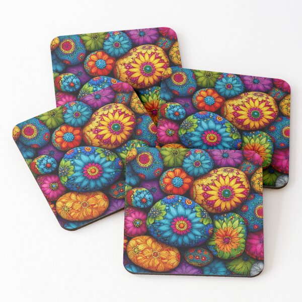 Item preview, Vibrant Floral Patterns on Stones designed and sold by JPugliese.
