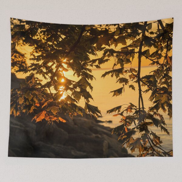 Item preview, Cyber Yellow Sunset Through the Maple Screen designed and sold by Georgia Mizuleva.