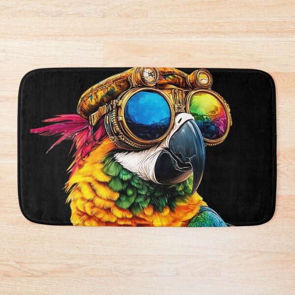 Item preview, Steampunk Colorful Exotic Parrot Art With Steampunk Goggles designed and sold by DEC02.
