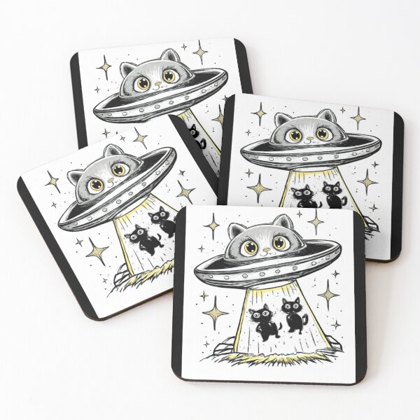 Item preview, Cat Abduction UFO - Cute Kitten Alien Spaceship Art designed and sold by LegendsOfLife37.