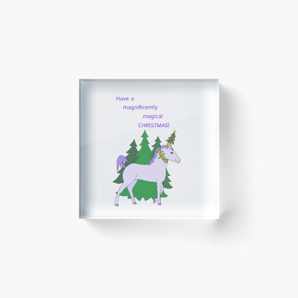 Artikelvorschau, Wunderbar magisches Weihnachtseinhorn im Weihnachtsbaumhain (Stanzform) entworfen und verkauft von JoyousArt4u.
