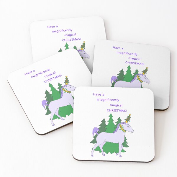 Artikelvorschau, Wunderbar magisches Weihnachtseinhorn im Weihnachtsbaumhain (Stanzform) entworfen und verkauft von JoyousArt4u.