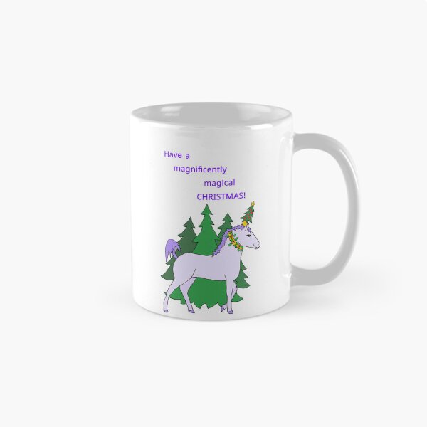 Artikelvorschau, Wunderbar magisches Weihnachtseinhorn im Weihnachtsbaumhain (Stanzform) entworfen und verkauft von JoyousArt4u.