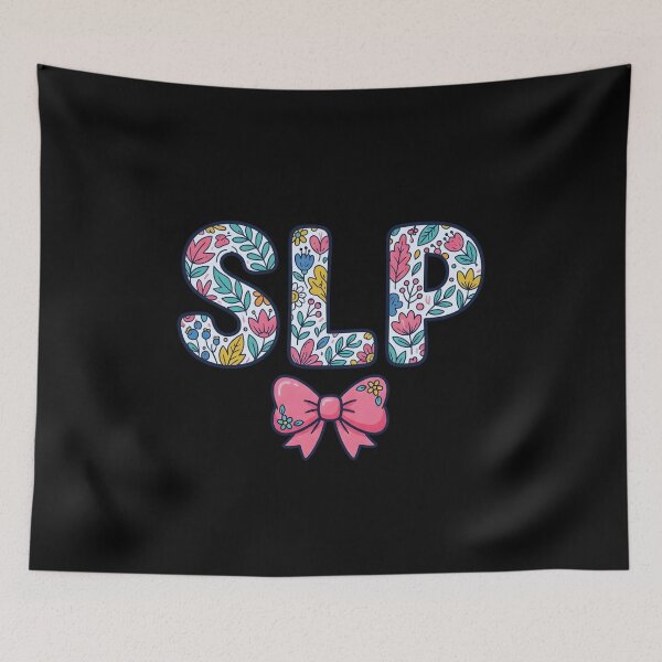 Item preview, SLP Floral Letters, Cute Speech Language Pathologist Gift, Colorful Flowers Therapist Appreciation Graphic Tee for Women designed and sold by saloui.