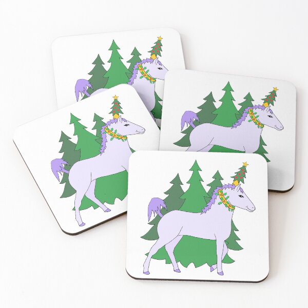 Artikelvorschau, Magisches Weihnachtseinhorn im Weihnachtsbaumhain (Stanzteil) entworfen und verkauft von JoyousArt4u.