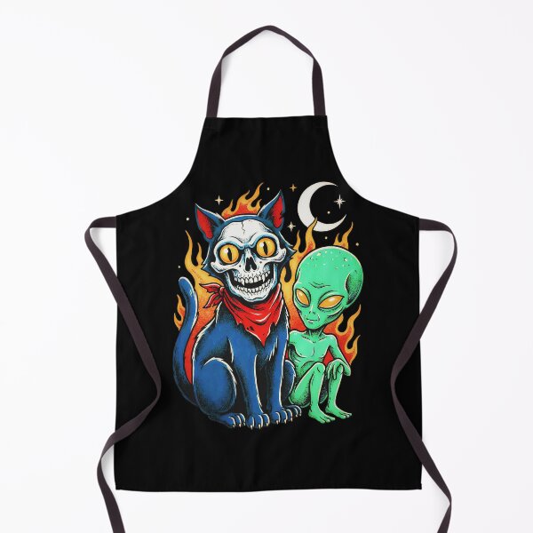 Item preview, Alien and Skull Cat - Spooky Best Friends designed and sold by CoffinsArt.