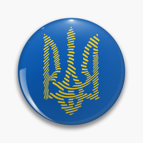 Item preview, Ukraine Trident Striped Yellow Ukrainian Abstract Line Art designed and sold by cabana.space.