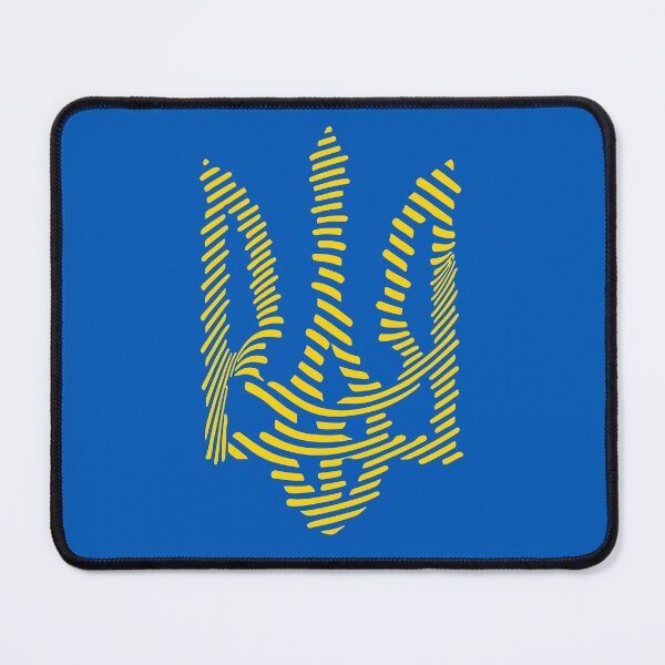 Item preview, Ukraine Trident Striped Yellow Ukrainian Abstract Line Art designed and sold by cabana.space.