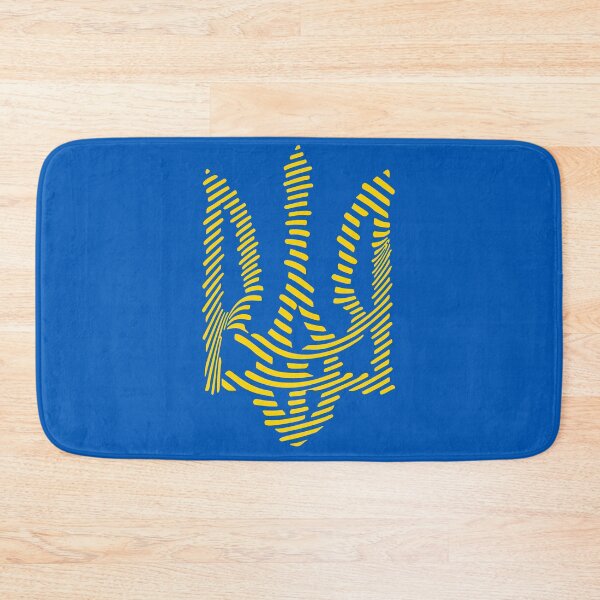 Item preview, Ukraine Trident Striped Yellow Ukrainian Abstract Line Art designed and sold by cabana.space.