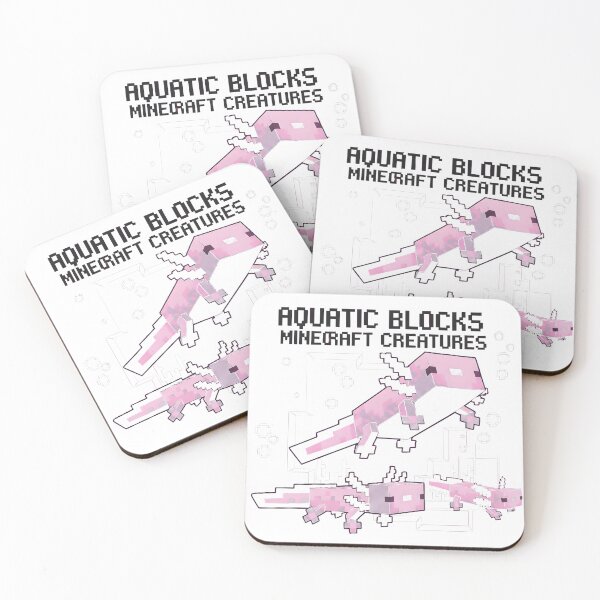 Item preview, Aquatic Blocks Minecraft Creatures Axolotl designed and sold by AbcDigs Studio.