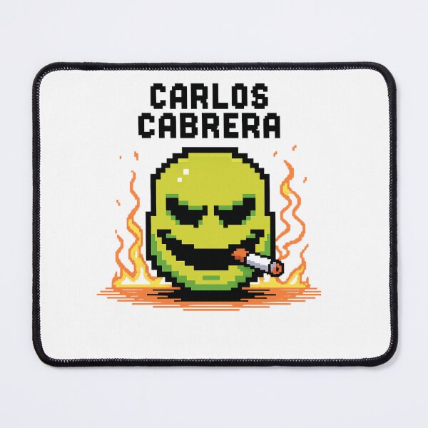 Item preview, Carlos Cabrera Evil Pixel Smiley Face Smoking in Flames designed and sold by LegendsOfLife37.