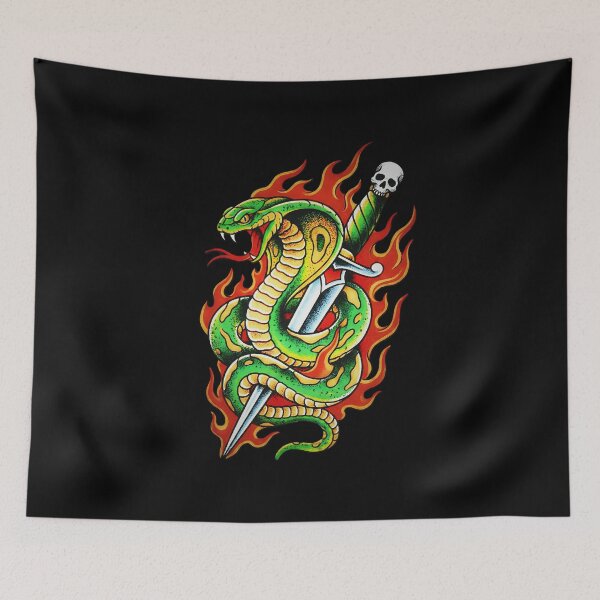 Item preview, Burning Snake Dagger - Retro Horror Flash designed and sold by CoffinsArt.