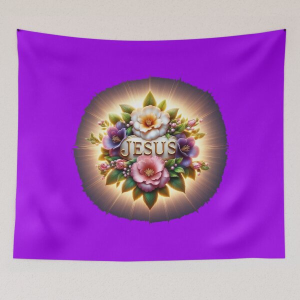 Item preview, Jesus, Rose of Sharon – Glorious 3D Christian Floral Label Design, designed and sold by PaintMeWorld.