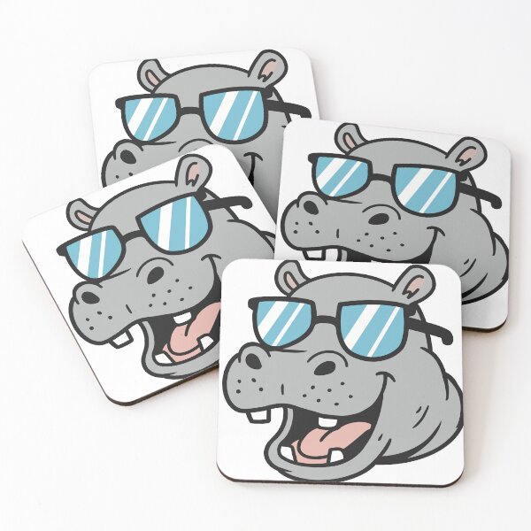 Item preview, Cool Hippo with Sunglasses – Funny Hippo Head Cartoon designed and sold by holywarter.