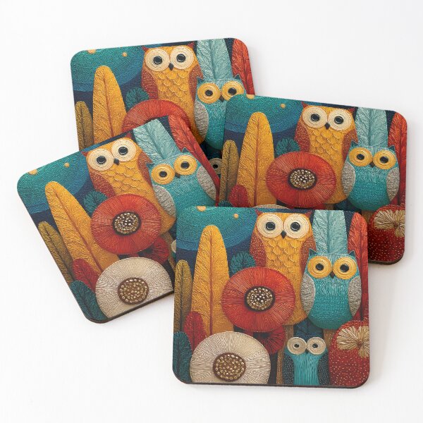 Item preview, Playful Owls Among Vibrant Trees designed and sold by daila70.